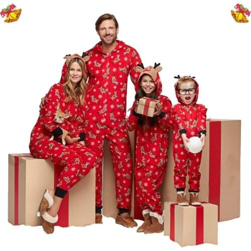 New Christmas Family Matching Pajamas Set Deer Adult Kid Family Matching Clothes Mom and Dad Baby Kid Clothes Xmas Pjs Set