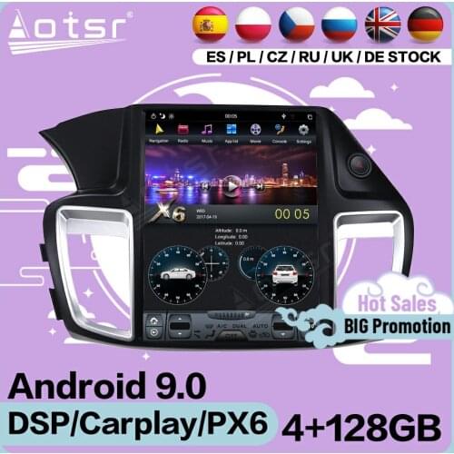 4+128G Tesla Screen Multimedia Stereo Android 9 Player For Honda Accord 9 2012 2013 2014 2015 2016 2017 GPS Navi Radio Head Unit