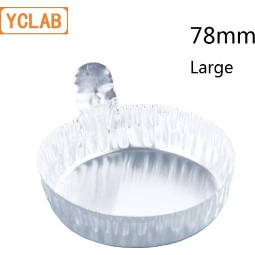 YCLAB 10PCS 78mm Weighing Tray Dish Disk Large Aluminum Foil with Handle Laboratory Chemistry Equipment