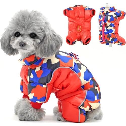 Dog Clothes for Small Dogs Girl/Boy Dog Both Use Pet Overalls Winter Warm Soft Padded Puppy Jumpsuit Full-Closed Belly Cuttable