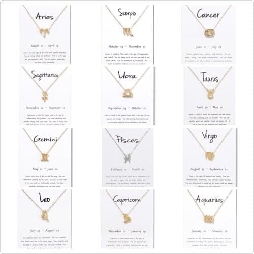 12 Constellations Necklace Pendant Aries Taurus Gemini Cancer Leo Virgo Libra Scorpio Sagittarius Capricorn Aquarius Pisces