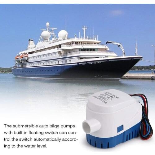 1PCS Plastic Bilge Pump Automatic Submersible Boat Bilge Water Pump 24V 1100GPH Auto with Float Switch