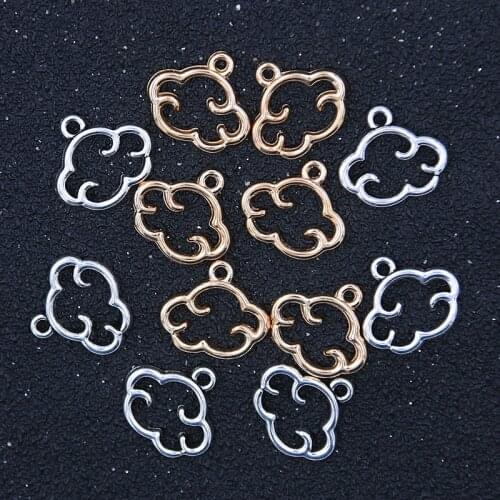 40PCS/lot 2 Color Charms Clouds Hollowout Nature Pendants Handmade Decoration Vintage For DIY Jewelry Making Accessories