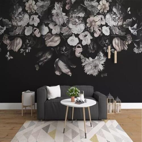 Custom 3D Mural Wallpaper European Retro Nostalgic Hand-painted Flowers Wall Painting Living Room TV Sofa Bedroom Decor Frescoes