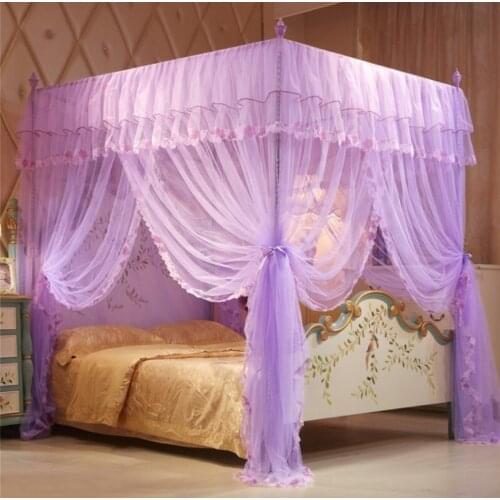 Selling Luxury princess style three-door floor-to-ceiling court bed curtain canopy net mosquito net bedding without bracket