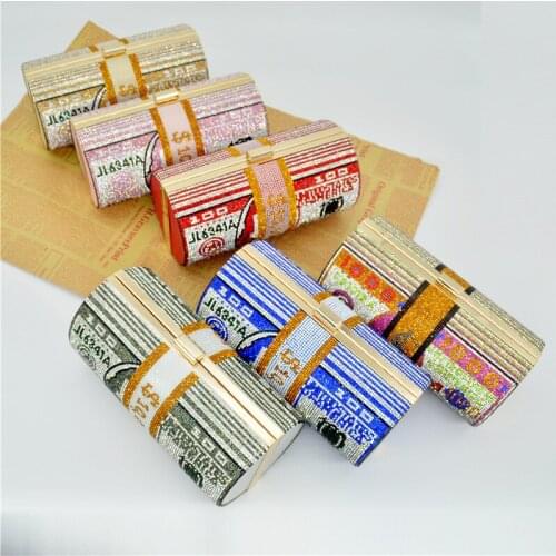 Luxury Womens Wedding Clutch Bag Diamond Rhinestone Party Purse and Handbag Cylindrical Small Chain Shoulder Bag ZD1990