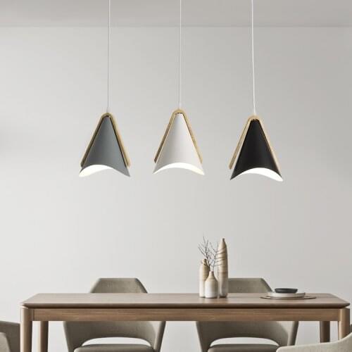 Modern Pendant Lights Led Nordic Wood Lighting Hanging Fixture for Kitchen Dining Living Bedroom Bedside Decor Lamps Luminaire