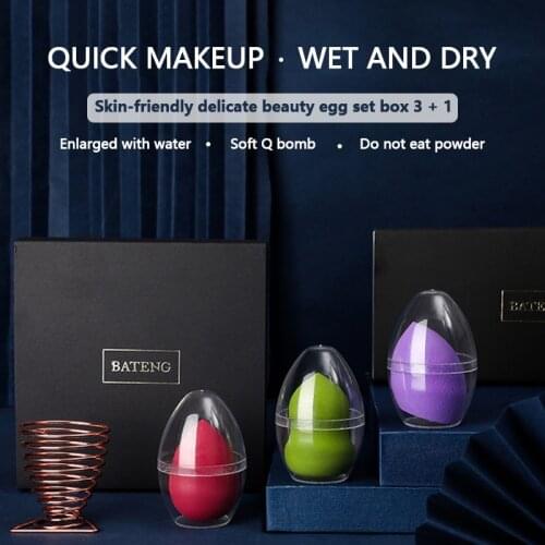 Super Soft Beauty Makeup Sponge Egg Box Gourd Water Drop Beveled Puff Super Soft Beauty Egg Box 3 + 1 Cosmetic Puff Makeup TSLM1