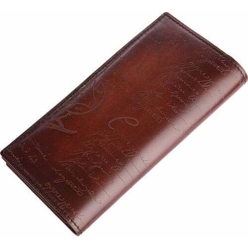 TERSE_2017 New Releave Wallet Handmade Leather Bag Lettering Men Long Wallet 5 Colors in Stock custom service