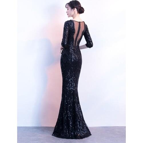 Handmade Beads V Back V Neck Mermaid Tulle Sequin Embroidery Evening Dress XUCTHHC Party Gown Half Sleeve Celebrity Dress
