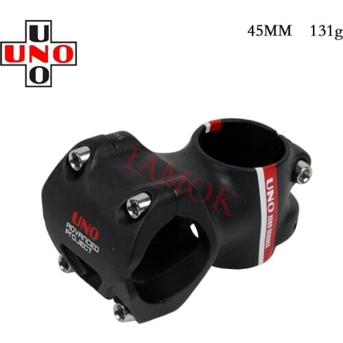 UNO Road Bicycle 0 Degree 35/45mm Stems Iamok Bike Matte Black Stem Red/White/Gray Logo