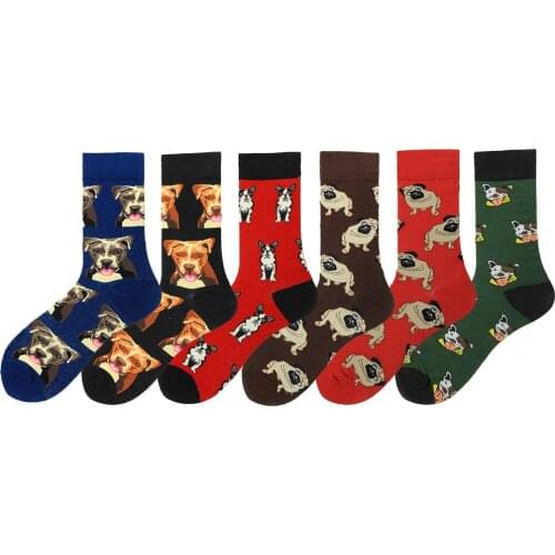 Funny Kawaii Dog Printing Socks Men New 2020 Autumn Pet Shiba Inu Beagle Socks Novelty Hosiery Sokken Cotton Happy Socks