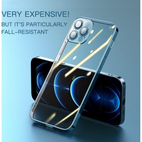Luxury Shockproof Full Lens Film Protection Soft Silicone Plating TPU Mobile Phone Case For iPhone 12 11 Pro Max XR Cover Fundas