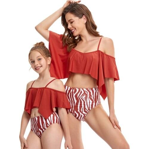 2021 Kids Beachwear Bathing Suit for Girls Children Swimming Suit Woman Swimsuit Baby Girls Swimwear Family Matching Swimsuit