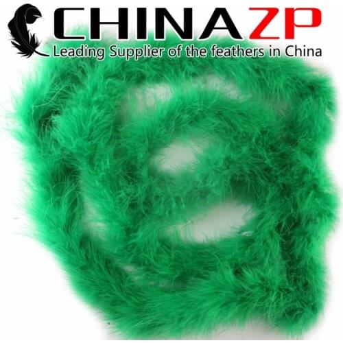 Gold Manufacturer CHINAZP Factory 20g/piece 20yards/lot Dyed Kelly Green Turkey Marabou Feather Boa