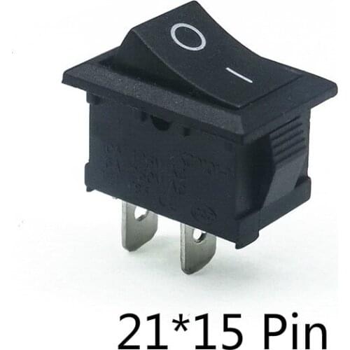 10pcs/lot 21*15 mm 2PIN Kcd1 Boat Rocker Switch SPST Snap-in ON/OFF Position Snap 6A/250V High Quality Copper Feet MINI