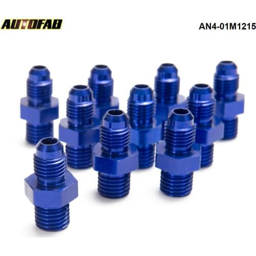 10PCS/LOT AN4 To M12*1.5 Oil/Fuel Line Hose/Gauge Male/Hose Union End Fitting Adaptor Aluminum AN4-01M1215