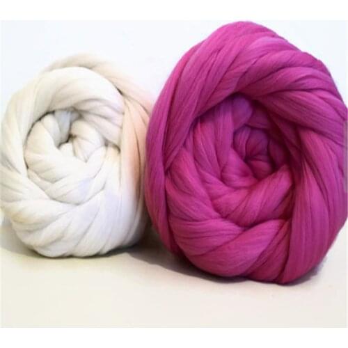 1000g/piece 21 microns merino wool yarn chunky knit blanket yarn gaint yarn