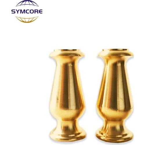 2pcs Pure Brass Middle Hole 10mm Pipe Without Inner Teeth Two-Way DIY Lamp Fittings Copper Joint Bamboo Round Connector