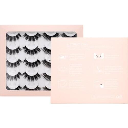 2020 hot sale lashes fluffy 10 Pairs 25mm Volume Soft HandMade Faux Mink False Eyelash