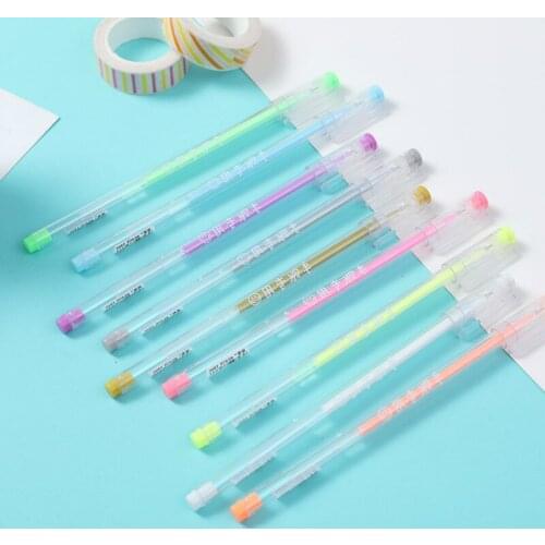 36pcs Cute Candy-colored Fluorescent Highlight Hook Color Gel Graffiti Pens Wholesale Kawaii Stationery