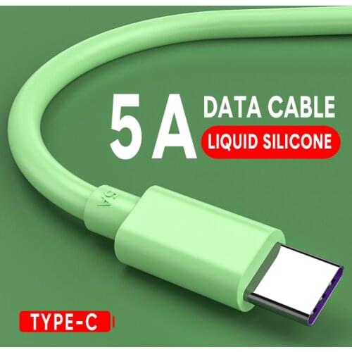5A Fast Charging Phone Cable Type C USB Cord Liquid Silicone Android C Data Line For Xiaomi Huawei Samsung HTC Type-C Data Wire