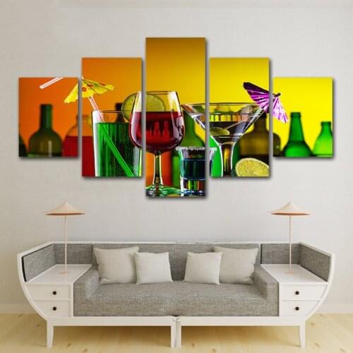 5D Diy diamond painting 5Pieces Cocktail cabinet Wine Party Embroidery Diamond mosaic cross stitch kit Restaurant artZP-735