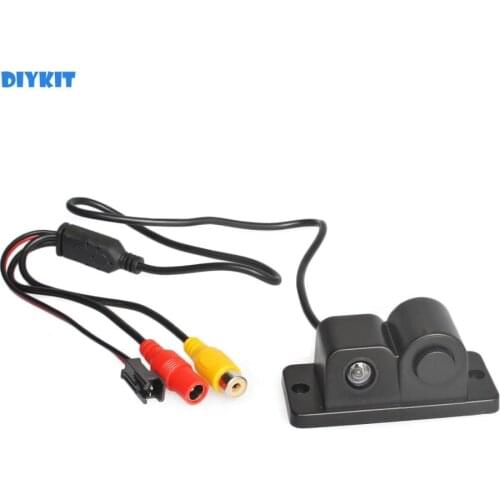 DIYKIT Waterproof Video Packing Radar Sensor Backup Reverse Rear View Car Camera Wide Angle for Parking Assistance Kit 2 in 1