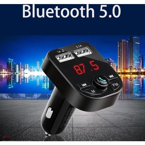 Car Hands-free Wireless Bluetooth FM Transmitter MP3 Player Kit Card Charger Quick With QC3.0 Dual USB LED Voltmeter Accessories