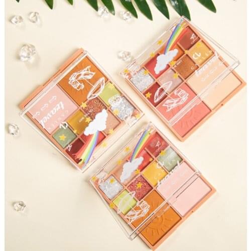 Canlen Animal Matte Glitter Eyeshadow Palette Shimmer Pearlescent Blush Long Lasting Waterproof Sequin Eye Shadow Makeup TSLM2