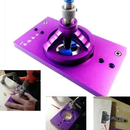 35mm Cup Style Hinge Boring Jig Drill Guide Set Door Hole Template Bit Tool Aluminum Alloy Woodworking Tool