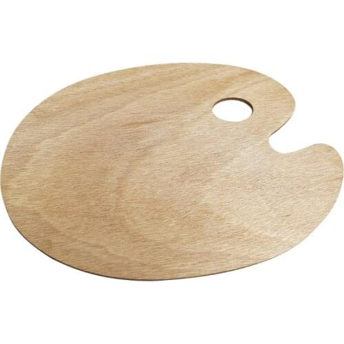 Wooden Artists Palette with Thumb Hole Oil Acrylics Paint Palette Tray for Adult B95C