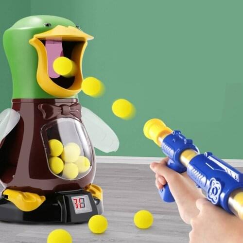Children Soft Foam Bullet Gun Score Target Duck Ball Gun Shooting Game Toys Air Pump Power Electronic Game For Kids Xmas Gift