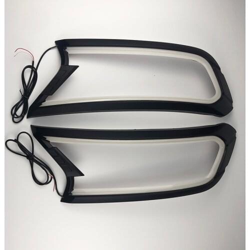 Dynamic DRL Turn Signal White HeadLight LED Cover For FORD For RANGER T7 T8 WILDTRAK Trim Lamp Hood 2015 2016 2017 2018 2020