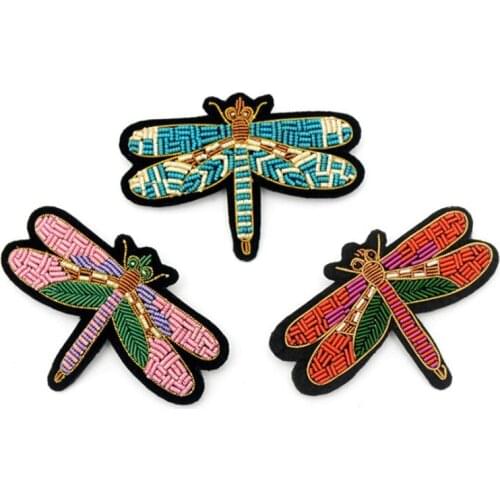 Indian Silk Embroidery Dragonfly Brooch Female Accessories Corsage Badges For Dress Cute Student Clothes Jewelry Pin Buckle