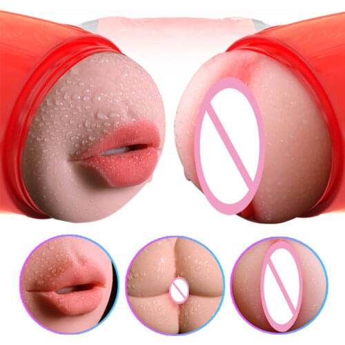Artificial Vagina 3D Deep Throat Male Masturbator Manual Intimate Goods Sex Products Penis Massager Gay Adult Sex Toys for Men