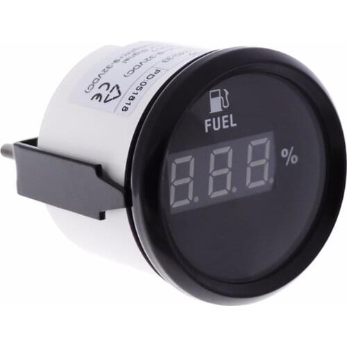 Waterproof Fuel Level Gauge LCD Display 52mm Marine Car Digital Fuel Level Gauge 240~33ohm /0~190ohm Oil Meter