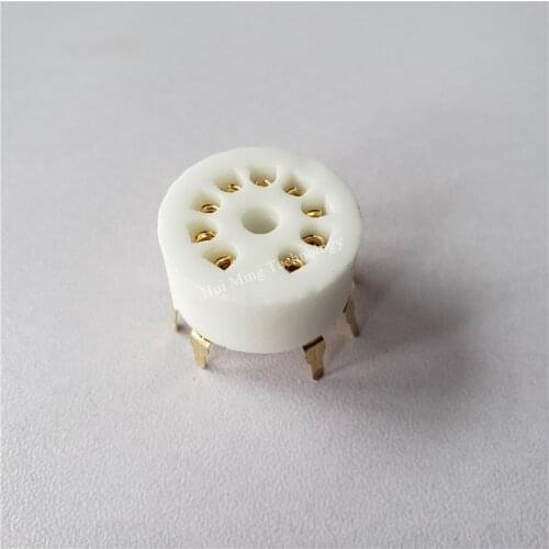 Ceramic tube socket GZC9-Y-3 GZC9-Y-3-G 9 pin gold plated electronic tube socket outlet for 12AX7 12AT7 6p1 6n2 tube amplifier