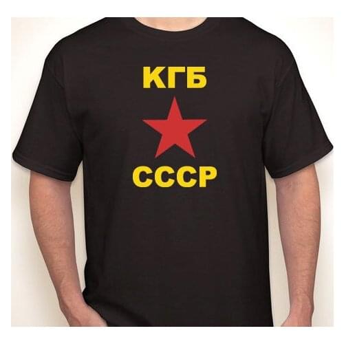 Kgb Cccp Star Russia/Russian Security/Police Soviet Union Black T-Shirt 2019 MenS Fashion Color Fashion O-Neck Casual