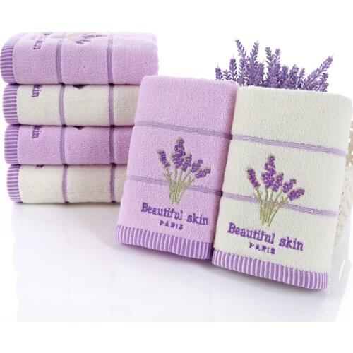 100% Lavender cotton fabric towel set bath towels for adults/child 1pc face towel 2pcs for bathroom 3 pieces