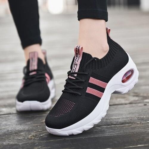 Casual Womens Tennis Shoes Platform Breahtable Outdoor Sports Trainers Air Cushion Gym Fitness Sneakers Increasing Height