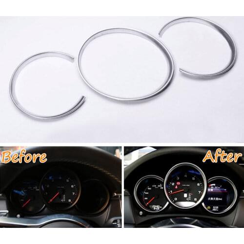 Auto Car Interior Dashboard Meter Cover Decoration Ring Trim For Porsche Cayenne x 3 2015 2016 Interior Mouldings