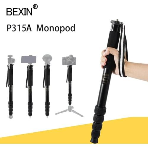 BEXIN P315A Lightweight Camera Monopod Portable Professional Aluminum alloy Travel Tripod Monopod Suitable for digital camera