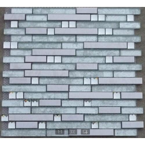 Stainless steel metal mosaic glass tile kitchen backsplash bathroom shower background decorative wall paper fireplace bar tiles