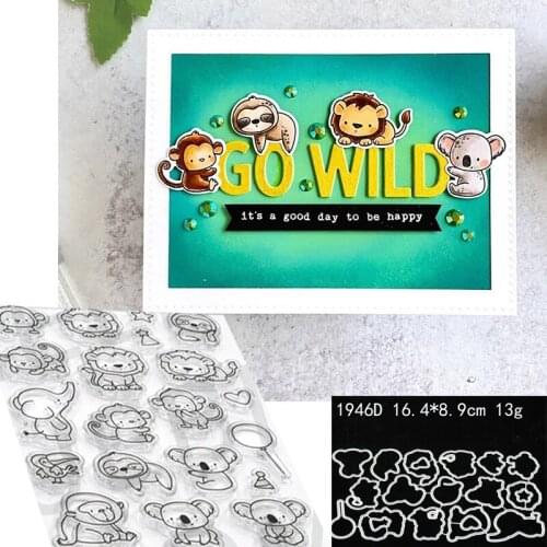 Animal Lion Monkey Koala Metal Cutting Dies and Stamps DIY Scrapbook Photo Album Decorative Embossing Paper Cards New 2021