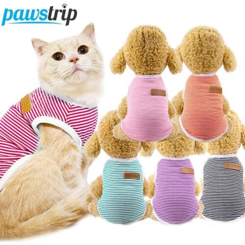 Cute Dog Clothes Summer Dog Vest Striped Cat Clothing Vest Cat Clothes For Dogs Cats Shirt Dog T-shirt Small Dog Clothes Puppy
