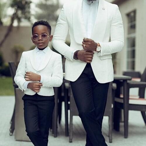 Fashion Classic White Men Suits Slim Wedding Groomsmen Wear Male Business BeachParty Casual Male Suits Parent Child Clothing