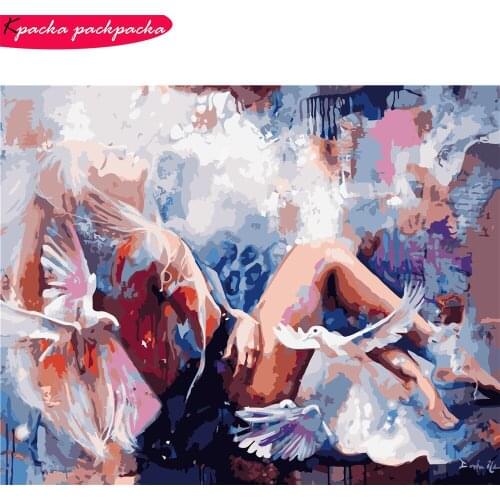 DIY Abstract Figures Painting By Numbers Kit No Frame Paints By Numbers 50x40cm 28 Colors DIY Handicraft Diff:4 Stars VA-1322