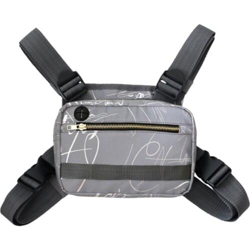 Oxford Chest Bag Phone Tissues Utility Gadget Pouch Vest Running Hiking Backpack