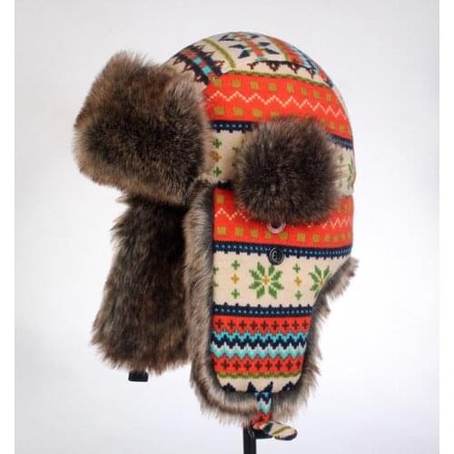 Super warm! Autumn and winter men women Orange national trend lei feng cap winter skiing cap ear flight winter cotton hat